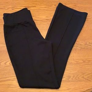 Pants yoga type pleated stretchy flared great material 80poly 15rayon 5spandex